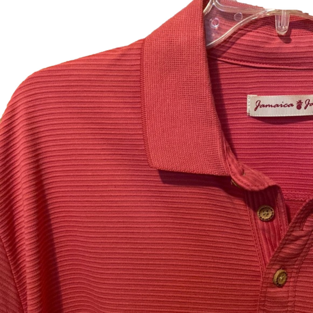 JAMAICA Jaxx salmon ribbed polo
